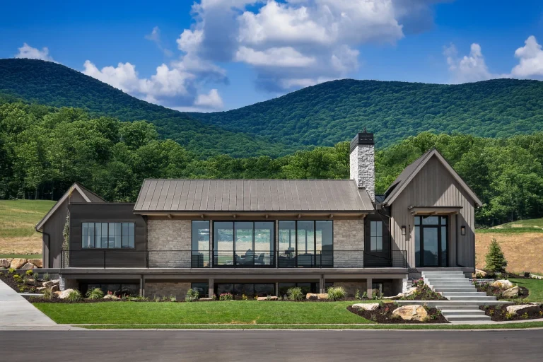 steel-look architectural windows featured on a modern custom home with expansive glass panels and clean aluminum framing